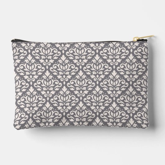 Scroll Damask Pattern Cream op Grijs Etui (Achterkant)