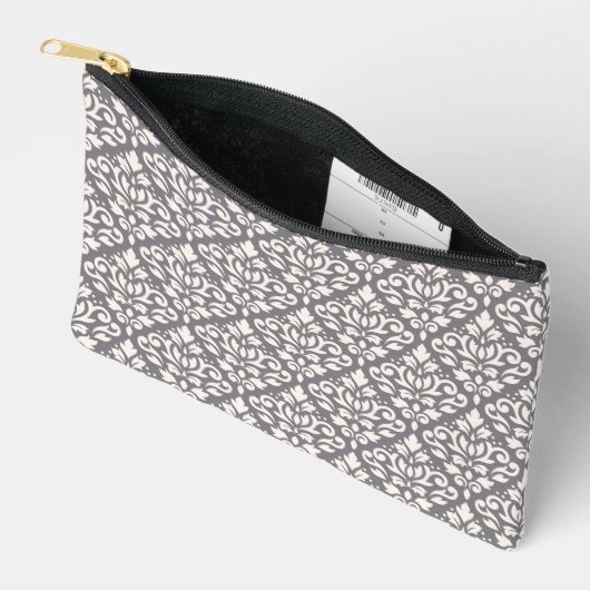 Scroll Damask Pattern Cream op Grijs Etui (Open)