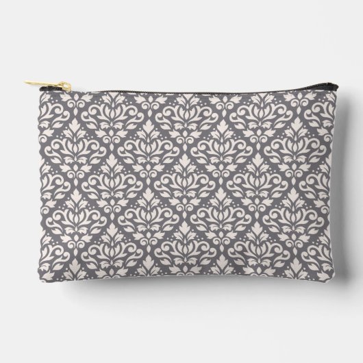 Scroll Damask Pattern Cream op Grijs Etui (Voorkant)