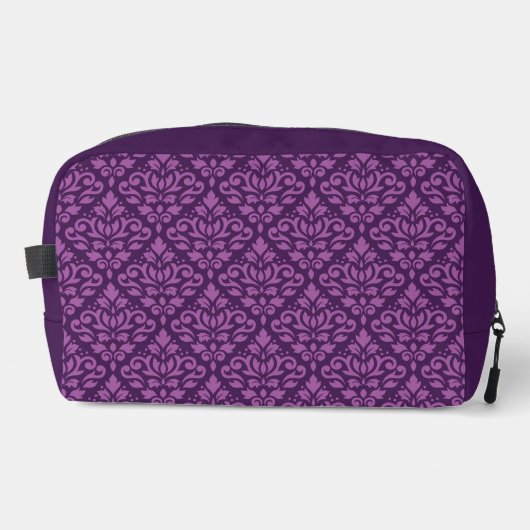 Scroll Damask Pattern Lt op DK Plum Toilettasje (Voorkant)