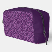 Scroll Damask Pattern Lt op DK Plum Toilettasje (Rechterhoek)