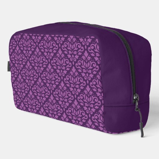 Scroll Damask Pattern Lt op DK Plum Toilettasje (Rechterhoek)