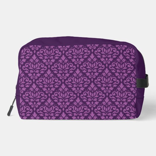 Scroll Damask Pattern Lt op DK Plum Toilettasje (Achterkant)