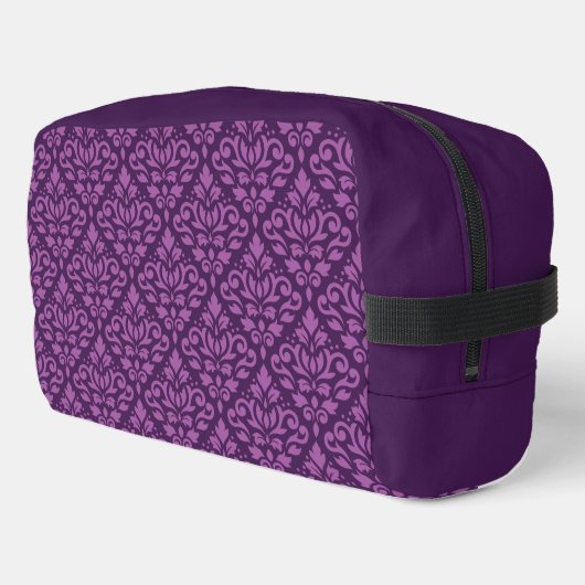 Scroll Damask Pattern Lt op DK Plum Toilettasje (Linkerhoek)