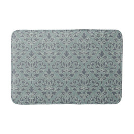 Scroll Damask Pattern (overzicht) Cream Blues Blau Badmat