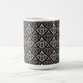 Scroll Damask Pattern Taupe Cream Black Koffiemok (Center)