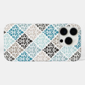 Scroll Damask Pattern Teals Bruins Wit Case-Mate iPhone Case (Achterkant (horizontaal))