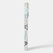 Scroll Damask Pattern Teals Bruins Wit Case-Mate iPhone Case (Achterkant / Rechts)