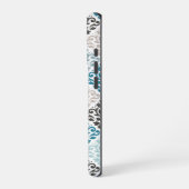 Scroll Damask Pattern Teals Bruins Wit iPhone Hoesje (Linkerkant)