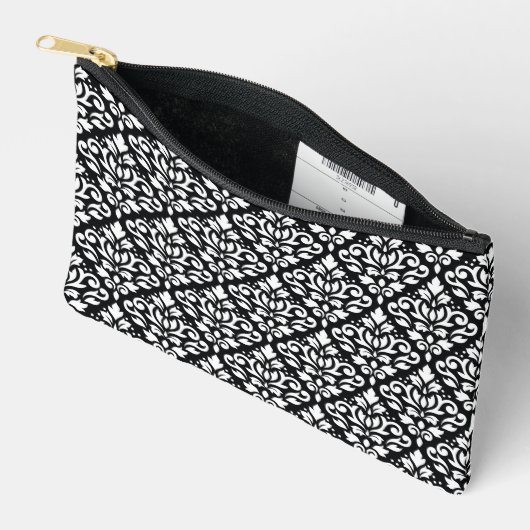 Scroll Damask Pattern Wit op Zwart Etui (Open)