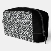 Scroll Damask Pattern Wit op Zwart Toilettasje (Rechterhoek)