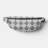 Scroll Damask Pattern Zwart Grijs Wit Heuptasje (Liggend)