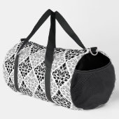 Scroll Damask Pattern Zwart Grijs Wit Plunjezak (Rechterhoek)