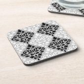 Scroll Damask Ptn B&W op grijs Drankjes Onderzetter (Linkerzijde)