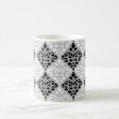 Scroll Damask Ptn B&W op grijs Koffiemok (Center)