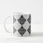 Scroll Damask Ptn B&W op grijs Koffiemok (Links)