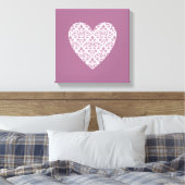 Scroll Damask PTN Heart Mauve & Pink Canvas Afdruk (Insitu (Slaapkamer))