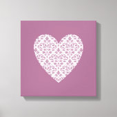 Scroll Damask PTN Heart Mauve & Pink Canvas Afdruk (Voorkant)