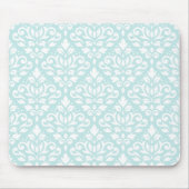 Scroll Damask Ptn White op Duck Egg Blue Muismat (Voorkant)