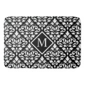 Scroll Damask Ptn Wit op Zwart (gepersonaliseerd) Badmat (Voorkant)