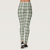 Scroll Damask RPT Patroon Groen Wit Lt Groen Leggings (Achterkant)