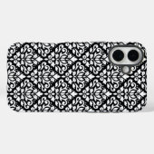 Scroll Damask White op Black Pattern Case-Mate iPhone Case (Achterkant (horizontaal))