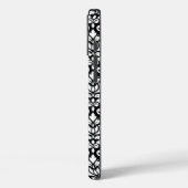 Scroll Damask White op Black Pattern Case-Mate iPhone Case (Achterkant / Links)