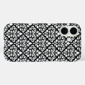 Scroll Damask White op Black Pattern Case-Mate iPhone Case (Achterkant (horizontaal))