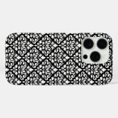 Scroll Damask White op Black Pattern Case-Mate iPhone Case (Achterkant (horizontaal))