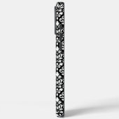 Scroll Damask White op Black Pattern Case-Mate iPhone Case (Achterkant / Links)