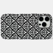 Scroll Damask White op Black Pattern Case-Mate iPhone Case (Achterkant (horizontaal))