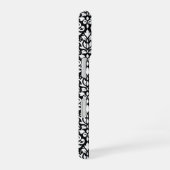Scroll Damast Wit op Zwart Patroon iPhone 16 Hoesje (Rechterkant)