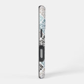 Scroll Damastpatroon Teals Bruin Wit iPhone Hoesje (Rechterkant)