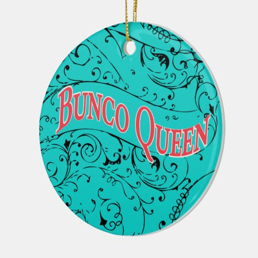  Scroll Design Bunco Queen Keramisch Ornament (Links)