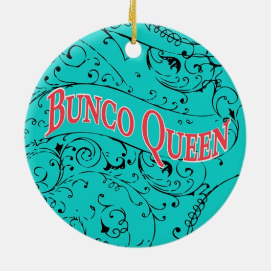  Scroll Design Bunco Queen Keramisch Ornament (Achterkant)