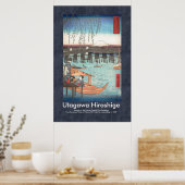 Scroll Design Hiroshige Ryogoku Woodblock Print (Keuken)