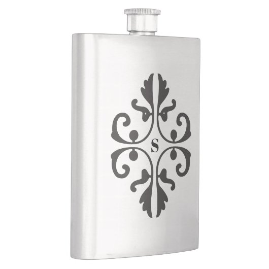 Scroll Design met Monogram Heupfles (Rechts)