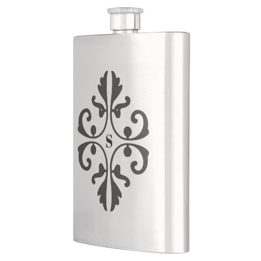Scroll Design met Monogram Heupfles (Links)