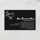 *~* Scroll Diamonds zwart Glitter Bling Luxe Visitekaartje (Achterkant)