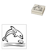 scroll dolphin art stamp rubberstempel (Gestempeld)