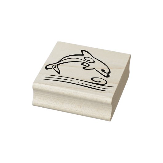 scroll dolphin art stamp rubberstempel (Stempel)