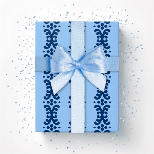 Scroll Dot in Blue Indigo Cadeaupapier