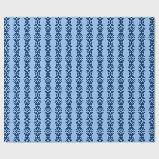 Scroll Dot in Blue Indigo Cadeaupapier (Vlak)