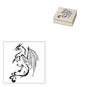 Scroll Dragon Illustratie Art Stempel (Gestempeld)