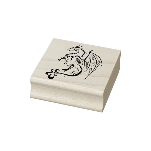 Scroll Dragon Illustratie Art Stempel (Stempel)