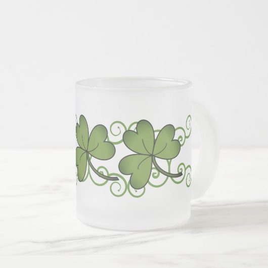Scroll en Shamrock Matglas Koffiemok (Voorkant rechts)