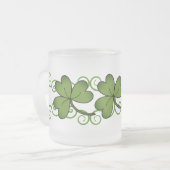 Scroll en Shamrock Matglas Koffiemok (Voorkant links)