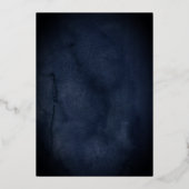 Scroll Floral Butterfly Black Navy Quinceanera Folie Uitnodiging (Achterkant)