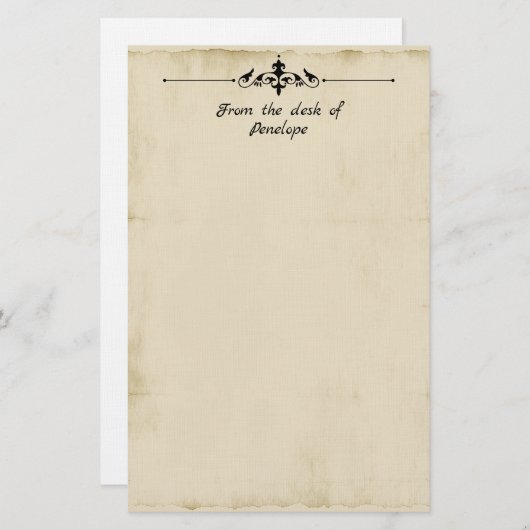  Scroll Header Oud Perkament Voeg Jouw namen toe Briefpapier (Voorkant / Achterkant)