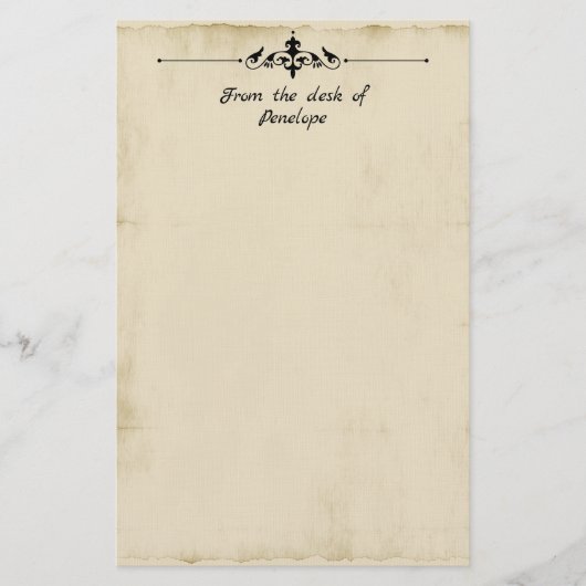  Scroll Header Oud Perkament Voeg Jouw namen toe Briefpapier (Voorkant)